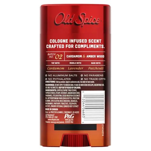 Vista 16 de Old Spice - Desodorante sin aluminio para hombres, cardamomo y madera