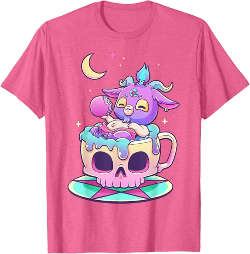 Vista 30 de Kawaii Pastel Goth Cute espeluznante Pentáculo Baphomet - Camiseta de cabra, Negro