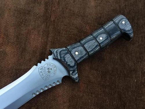 Vista 4 de SUFI Cuchillo hecho a mano personalizado 5160 Spring Steel Full Tang RE4 Leon Kennedy, regalo de cumpleaños