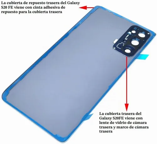 Vista 3 de Galaxy S20 FE 5G - Cubierta trasera de plástico para Samsung Galaxy S20 FE 5G 6.5 pulgadas G781U G781V G781W S20FE carcasa trasera con lente
