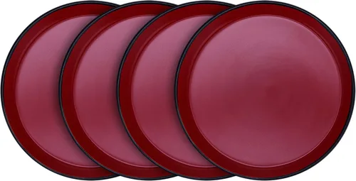 Vista 28 de Stone Lain - Juego de platos de cerámica, 4 platos de cena, Albie - Blanco salpicado