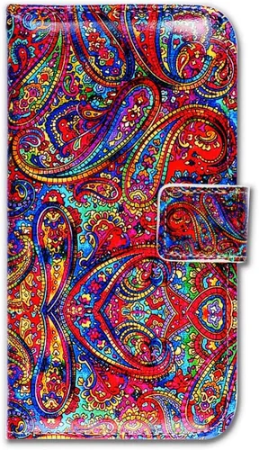 Vista 6 de Bcov Bfun - Funda para iPhone 8 Plus, funda para iPhone 7 Plus, diseño de cachemira brillante con ranura para tarjetas, funda de cuero para iPhone 7