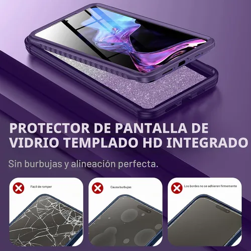 Vista 4 de Hekodonk Funda con Purpurina para Samsung Galaxy S24 Plus, Compatible con MagSafe