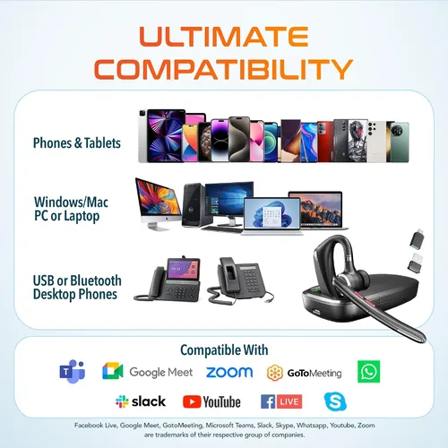 Vista 9 de Delton Auriculares mono para computadora 95X Bluetooth con estuche de carga
