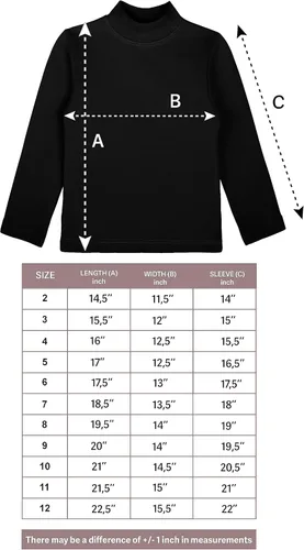 Vista 9 de Lilax Camiseta básica de algodón de cuello alto falso de manga larga para niña