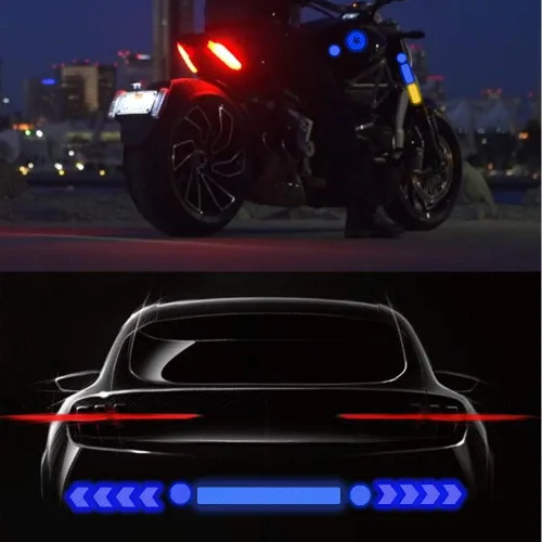 Vista 7 de 55 calcomanías reflectantes para casco de bicicleta, cinta reflectante de seguridad nocturna, calcomanías para motocicleta, cascos, bicicletas