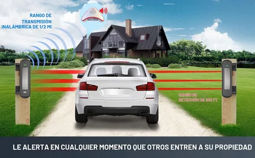 Vista 2 de HTZSAFE Sistema de alarma inalámbrico solar para entradas, rango de sensor de 300 pies de ancho