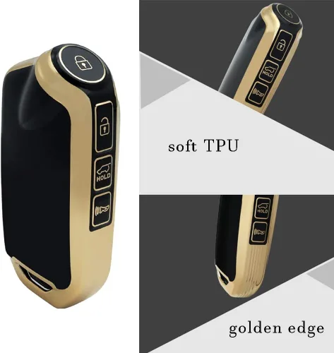 Vista 4 de ontto Compatible con Kia Stinger 2019 2020 - Funda duradera para llave de automóvil K900 2021 2022, protector de llave brillante beige