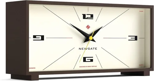 Vista 7 de NEWGATE® Thunderbird - Reloj de escritorio Diseño rectangular contemporáneo retro Negro Estilo moderno de mediados de siglo para escritorio