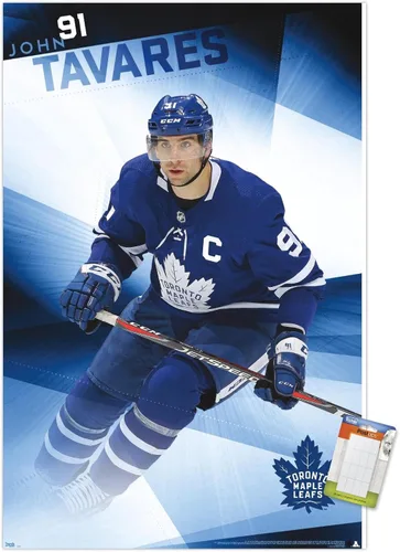 Vista 10 de Trends International NHL Toronto Maple Leafs - Póster de pared de John Tavares 19, 14.725 x 22.375 pulgadas, versión enmarcada de madera de granero