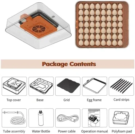 Vista 5 de Incubadora de 56 huevos con giro automático de huevos y control de humedad, visualización de 360°, incubadora de pollo para incubar huevos de pato