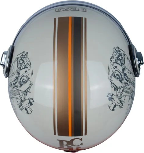 Vista 6 de Casco de motocicleta de cara abierta para adultos, aprobado por DOT, casco vintage 3/4 medio Vespa con doble visera para hombres y mujeres
