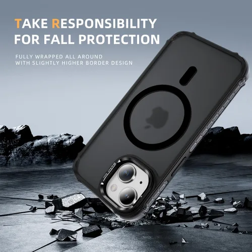 Vista 6 de Funda KETGII para iPhone 13, para iPhone 14, compatible con MagSafe, carga inalámbrica, resistente, a prueba de golpes, pata ajustable, delgada