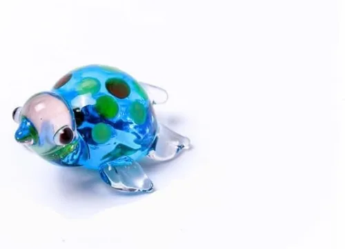 Vista 9 de Figuras de tortuga de vidrio soplado a mano, mini exquisita estatua de animal para decoración del hogar, paisajismo de acuarios, colección