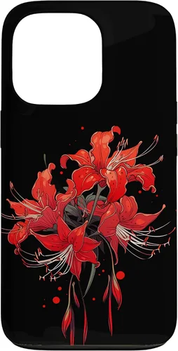 Vista 10 de iPhone 16 Red Spider Lily Funda de anime de manga estética japonesa japonesa