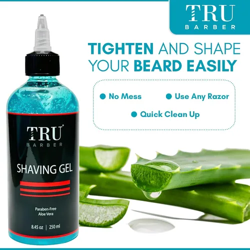 Vista 2 de TRU BARBER Gel de afeitar para hombres, afeitado recto, bordes perfectos y afeitado suave