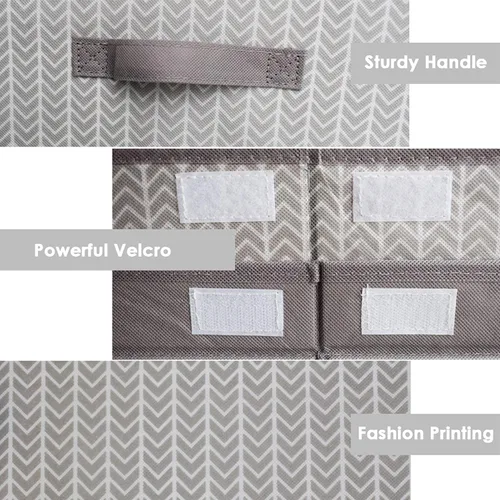 Vista 4 de Caja organizadora de juguetes para niños y niñas, contenedor grande de almacenamiento de tela plegable con tapa abatible y asas para ropa, manta