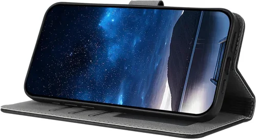 Vista 3 de Compatible con Xiaomi Pocophone F1, compatible con Xiaomi Poco F1 Flip Kickstand Cierre Magnético Wallet Funda para teléfono Negro