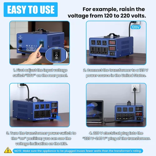 Vista 3 de 6000 W Transformador de conversión de voltaje de alta resistencia Paso arriba/Paso abajo AC 110V/120V/220V/240V conversión de potencia