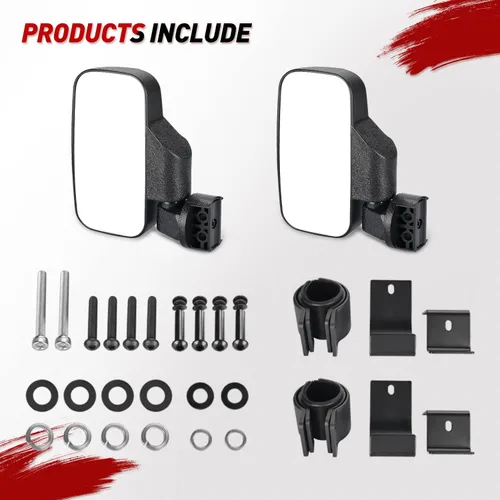 Vista 8 de Frokom Espejo lateral UTV, espejos UTV compatibles con jaula Pro-Fit compatible con Polaris Ranger 570 900 XP 1000 2015-2023 General 1000, Can Am