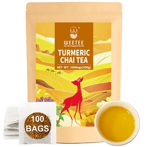 Vista 56 de WT WEETEE Bolsas de té de hierbas de manzana y canela, 60 unidades, mezcla perfecta de canela dulce, hibisco agrio, sabor natural, sin cafeína
