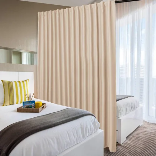 Vista 66 de DWCN Cortina opaca divisora de privacidad para puerta corrediza de patio, cortinas térmicas extra anchas con pestaña trasera y bolsillo para barra