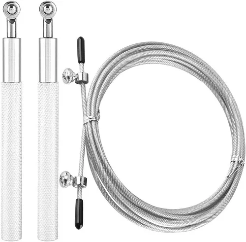 Vista 10 de Cuerda de saltar, cuerda de saltar de velocidad ajustable con mango de aleación de aluminio para fitness, gimnasio en casa y ejercicio