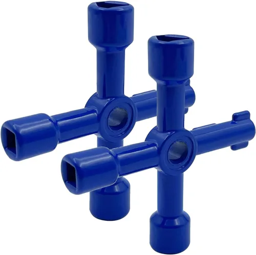 Vista 8 de Llave multifuncional de 4 vías, llave cruzada universal 4 en 1, llave cuadrada triangular de acero inoxidable para medidor de agua y gas, válvula