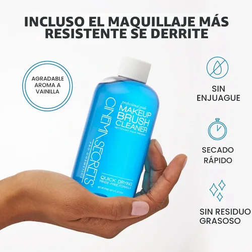 Vista 3 de Cinema Secrets Spray limpiador de brochas de maquillaje profesional, vainilla (2 onzas líquidas)