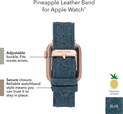Vista 4 de WITHit Anne Klein - Correa de moda para Apple Watch Secure, cierre de hebilla ajustable de acero inoxidable, reemplazo de correa de Apple Watch, se