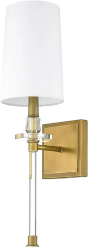 Vista 5 de Z-Lite 1 aplique de pared de luz 803-1S-RB-WH, latón