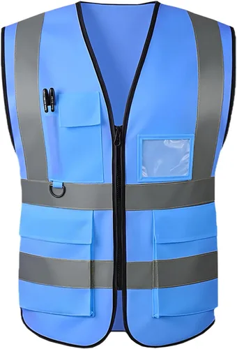Vista 10 de High Visibility Safety Vest with Reflective Strips & Pockets