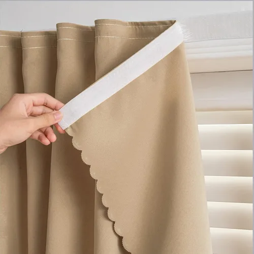 Vista 34 de Cortinas autoadhesivas, sin taladrar, sin varilla, cortinas opacas fáciles de instalar para persianas de ventana, dormitorio