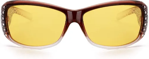 Vista 2 de LVIOE Gafas de sol polarizadas con diamantes de imitación para mujer estilo envolvente con protección UV LS010