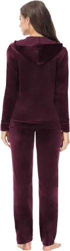 Vista 3 de ANOTHER CHOICE Conjunto de 2 piezas de terciopelo con capucha y cremallera para mujer