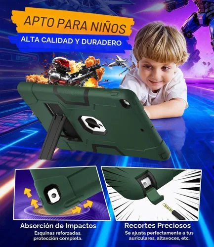 Vista 5 de Cantis - Funda para iPad de 9.ª generación/ 8.ª generación/ 7.ª generación, funda protectora resistente a los golpes con construcción robusta