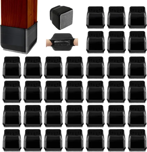 Vista 14 de 36 protectores cuadrados para patas de silla, almohadillas de fieltro de alta elasticidad para suelos de madera dura, protectores de piso