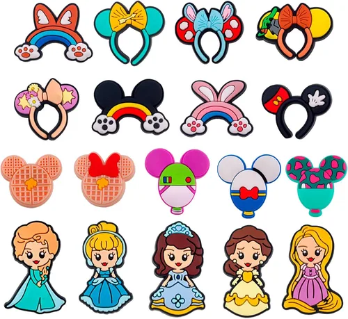 Vista 4 de Liucomue Paquete de 30, 50, 100 dijes de dibujos animados para zapatos de anime, pines a granel para niños Crock Boy Girls, accesorios de decoración