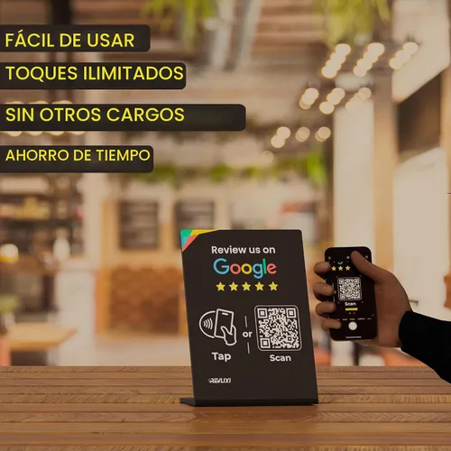 Vista 3 de Soporte para reseñas de Google - Incrementa reseñas con soporte reutilizable para tarjeta de reseña de Google y soporte para código QR - Sin