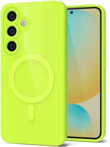 Vista 15 de Svanove Funda magnética de silicona para Samsung Galaxy S22, compatible con Magsafe, bonita funda para mujer, goma de gelatina brillante delgada