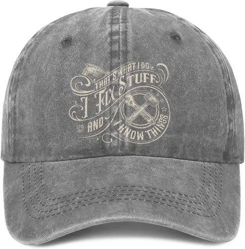 Vista 15 de I Fix Stuff and Know Things Sombrero para hombre, I Fix Things Hat, I Fix Stuff Hat, I Fix Things and I Know Stuff Hat 3 (negro)