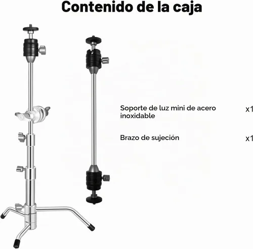 Vista 7 de Mini soporte en C de bolsillo de 20 pulgadas, trípode corto