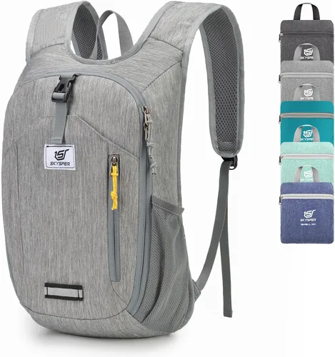 Vista 9 de SKYSPER Mochila de senderismo pequeña plegable de 10 litros, plegable, ligera, para senderismo, viaje, para mujeres y hombres