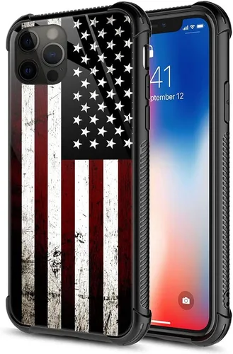 Vista 11 de ZHEGAILIAN Funda para iPhone 13, parte trasera de vidrio templado + funda protectora de TPU de silicona suave con diseño de munición