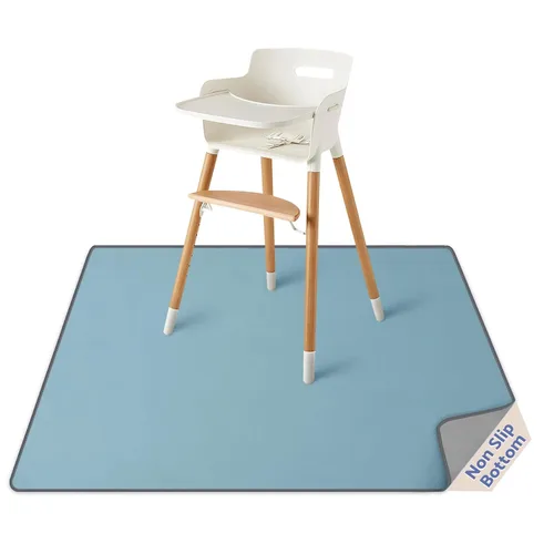 Vista 10 de Blissful Diary - Alfombrilla para debajo de la silla alta, 50.4 x 50.4 pulgadas, lavable, antideslizante, protectora contra salpicaduras, rosa claro
