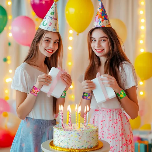 Vista 4 de Childom 36 piezas Pulseras de cumpleaños con cierre, regalos de pulseras para fiestas, decoraciones de cumpleaños, rellenos de bolsas de golosinas
