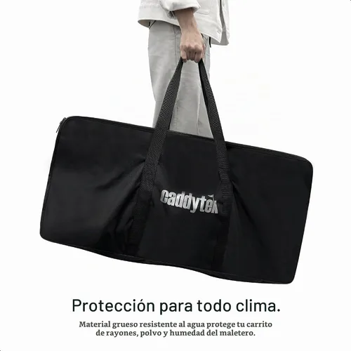 Vista 4 de CaddyTek Bolsa de transporte para carrito de golf, funda de viaje plegable para carritos de empuje, se adapta a la mayoría de modelos de 3 ruedas