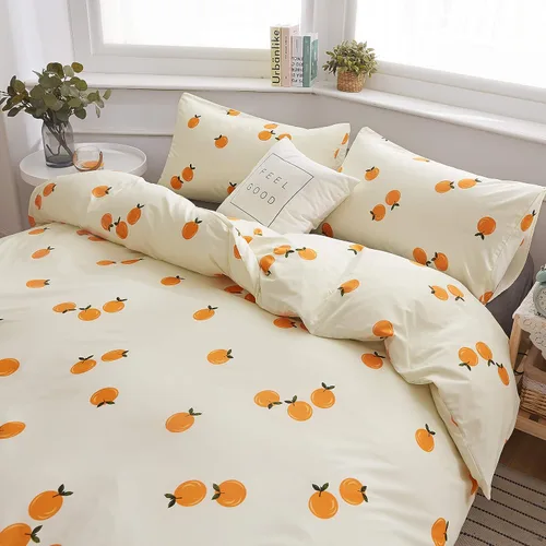 Vista 3 de LAMEJOR - Juego de funda de edredón, ropa de cama de microfibra (1 funda de edredón y 2 fundas de almohada) Amarillo
