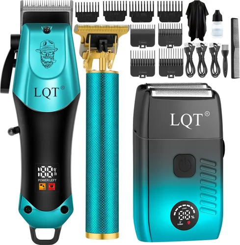 Vista 11 de Juego de cortapelos profesional para hombres, afeitadora eléctrica, maquinilla de afeitar inalámbrica, cortadora de pelo, cortadora de barba, kit