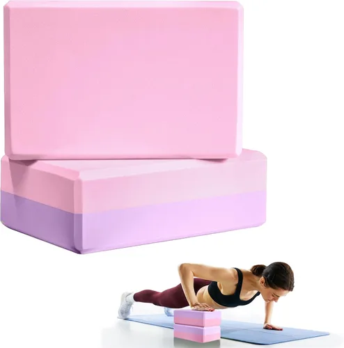 Vista 12 de 2 bloques de yoga, bloques de espuma de 9 x 6 x 3 pulgadas, accesorios de yoga para pilates, estiramiento y meditación, bloques de ejercicio ligeros